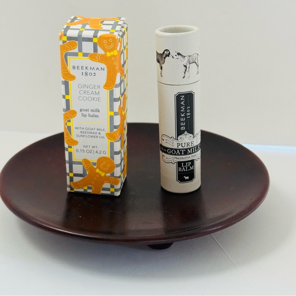 Beekman 1802 Lip Balm Duo Pure Goat Milk + Ginger Cream Cookie New